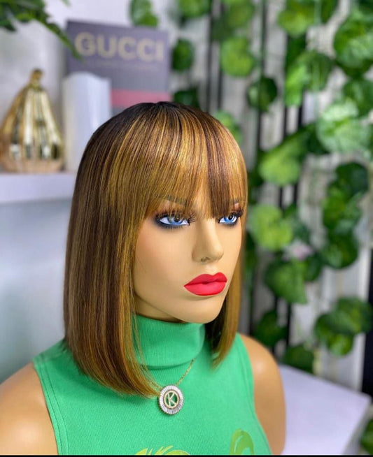 Mix color fringe wig